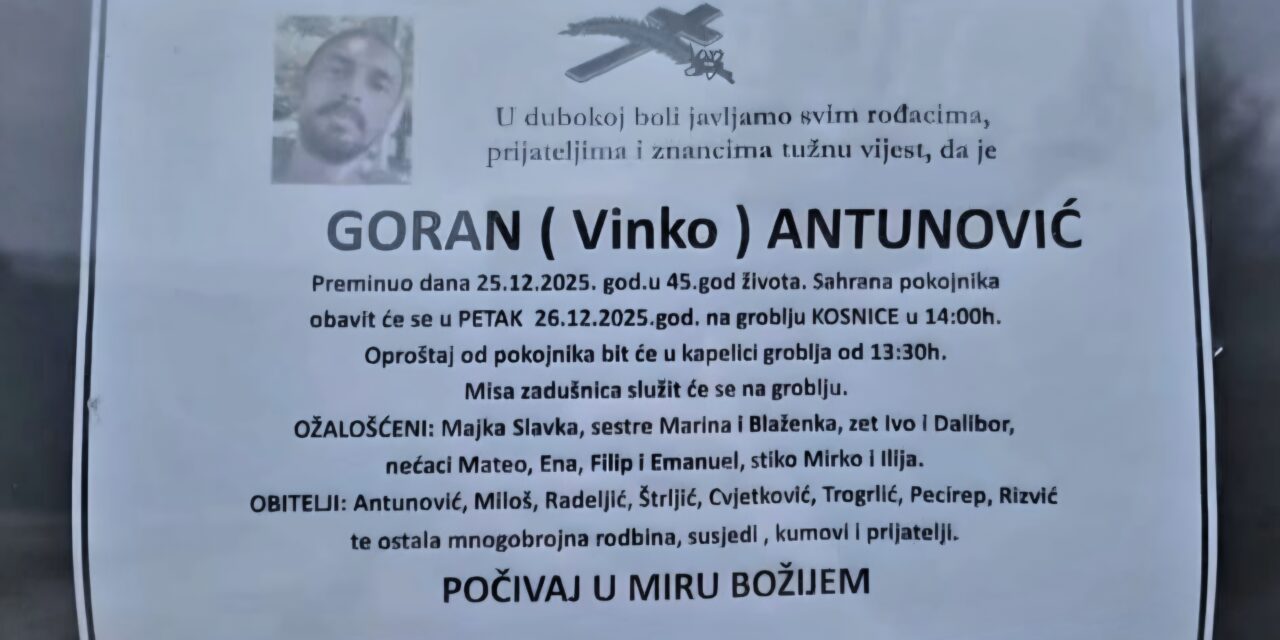 Preminuo je Goran Antunović
