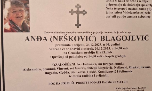 Preminula je Anđa Blagojević