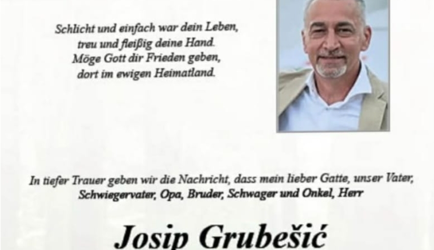 Preminuo je Josip Grubešić