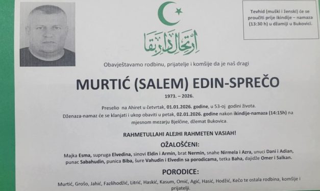 Preminuo je Edin – Sprečo Murtić