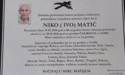 Preminuo je Niko Matić