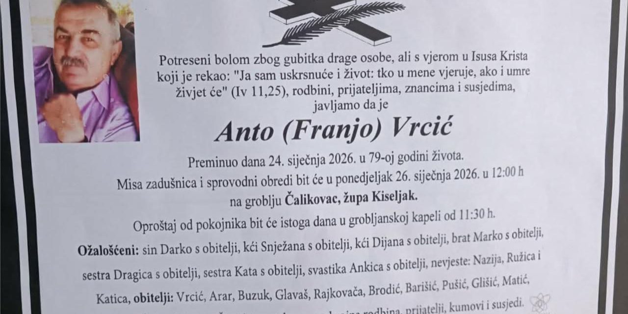 Preminuo je Anto Vrcić