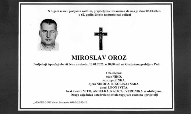 Preminuo je Miroslav Oroz