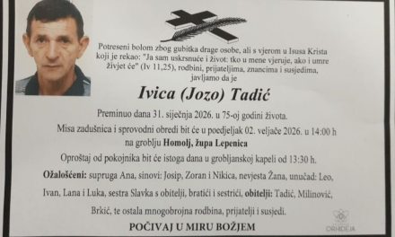 Preminuo je Ivica Tadić