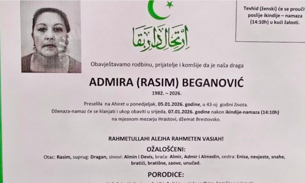 Preminula je Admira (Rasim) Beganović