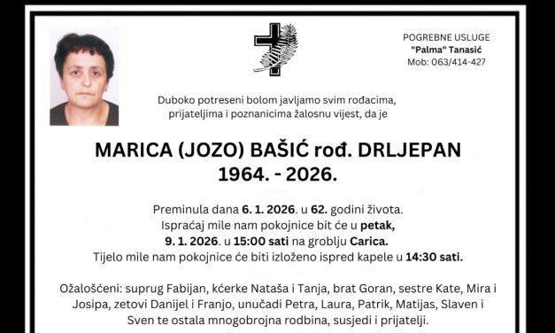 Preminula je Marica Bašić, rođ. Drljepan