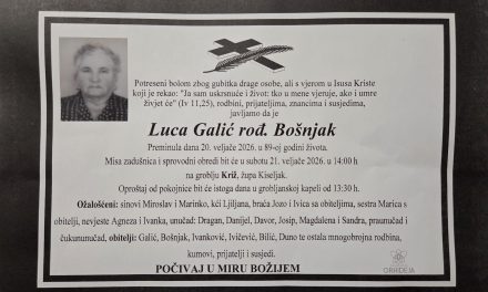 Preminula je Luca Galić, rođ. Bošnjak