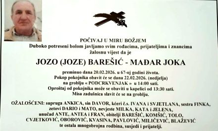 Preminuo je Jozo (Joze) Barešić -Mađar Joka