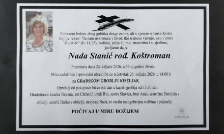 Preminula je Nada Stanić, rođ. Koštroman