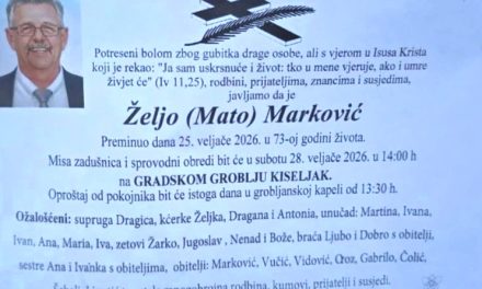 Preminuo je Željo Marković