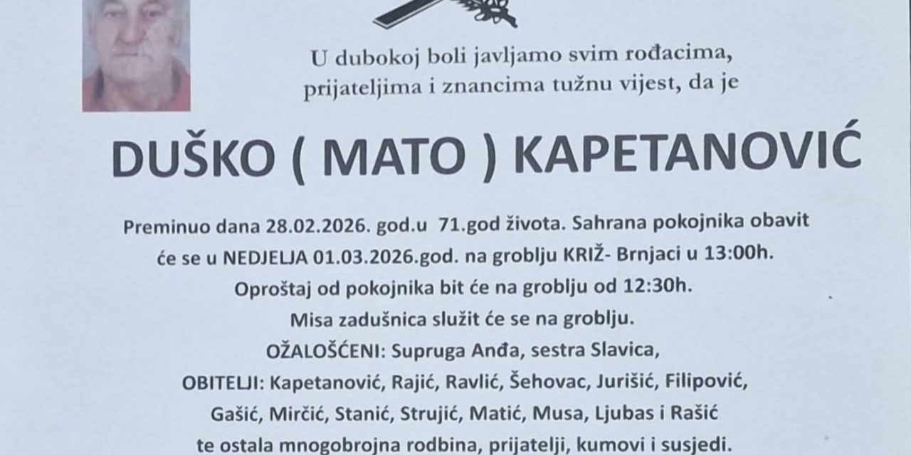 Preminuo je Duško Kapetanović