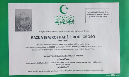 Preminula je Razija Hadžić, rođ. Grošo