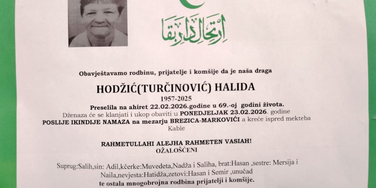 Preminula je Halida Hodžić