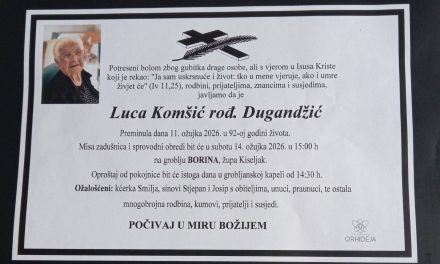 Preminula je Luca Komšić, rođ. Dugandžić