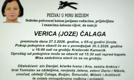 Preminula je Verica Čalaga
