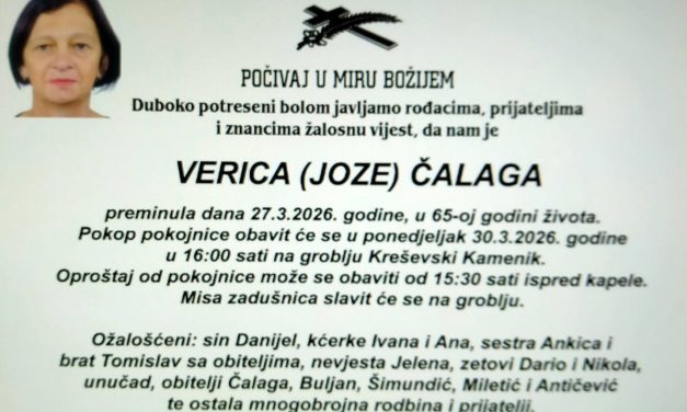 Preminula je Verica Čalaga