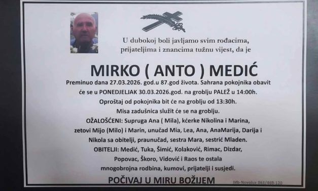 Preminuo je Mirko Medić