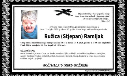 Preminula je Ružica Ramljak