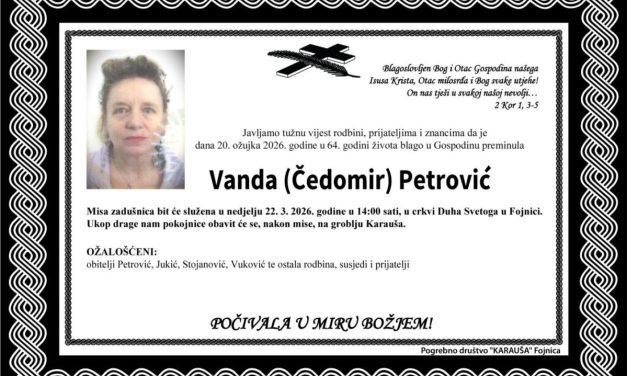 Preminula je Vanda Petrović