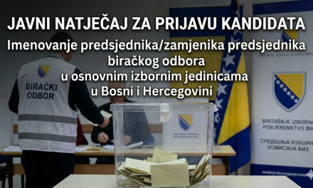 Javni natječaj za prijavu kandidata za imenovanje predsjednika/zamjenika predsjednika biračkog odbora u osnovnim izbornim jedinicama u Bosni i Hercegovini