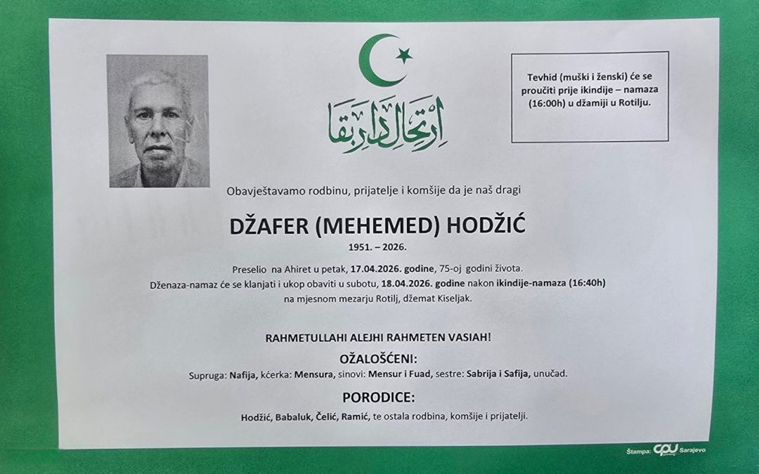 Preminuo je Džafer Hodžić
