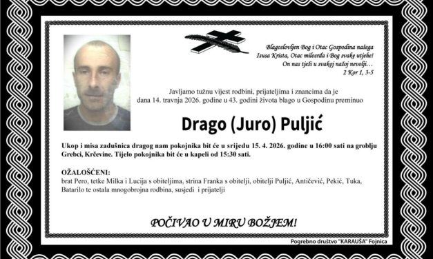 Preminuo je Drago Puljić
