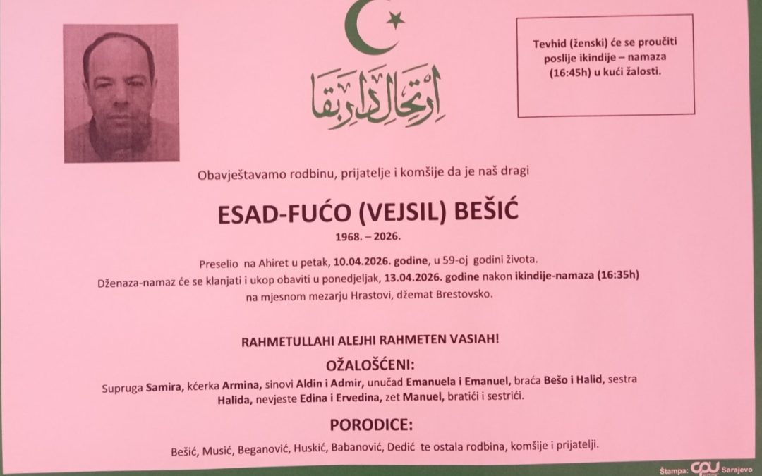 Preminuo je Esad – Fućo Bešić