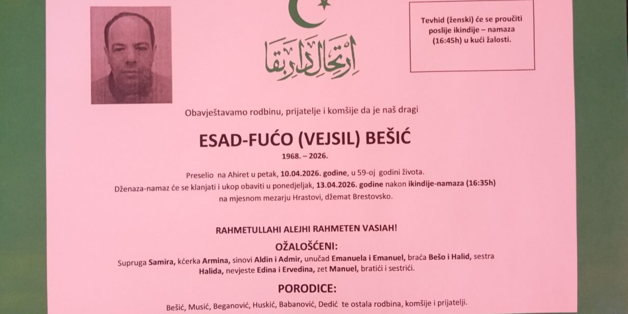 Preminuo je Esad – Fućo Bešić