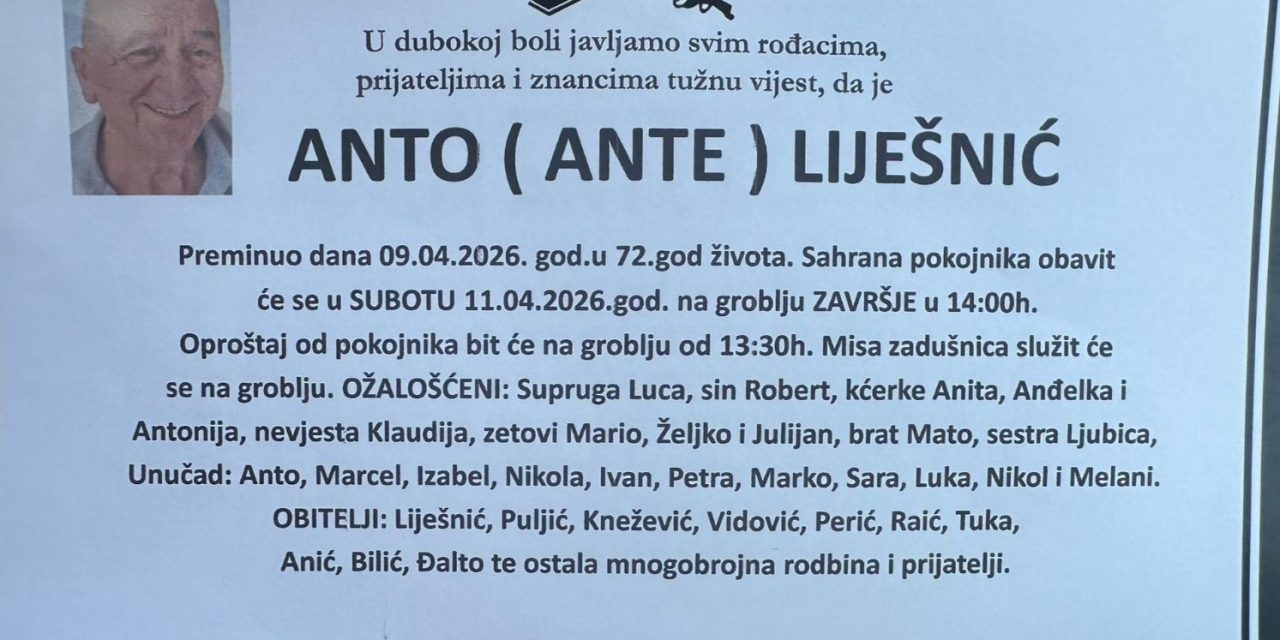 Preminuo je Anto Liješnić