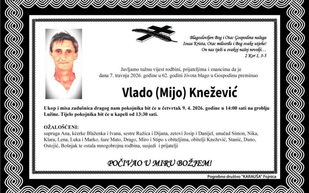 Preminuo je Vlado Knežević