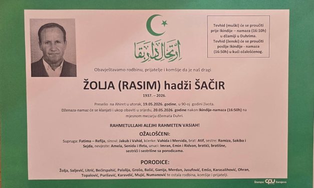 Preminuo je hadži Šačir Žolja