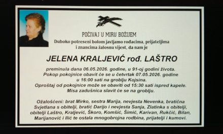 Preminula je Jelena Kraljević rođ. Laštro