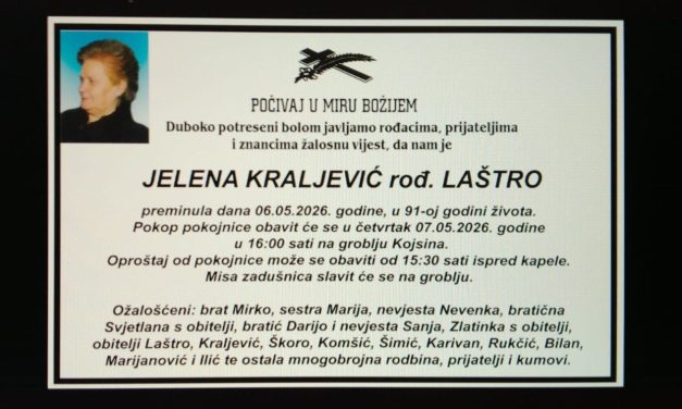 Preminula je Jelena Kraljević rođ. Laštro