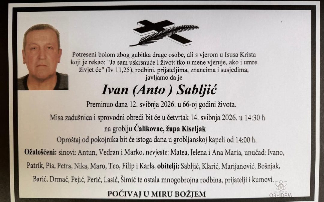 Preminuo je Ivan Sabljić
