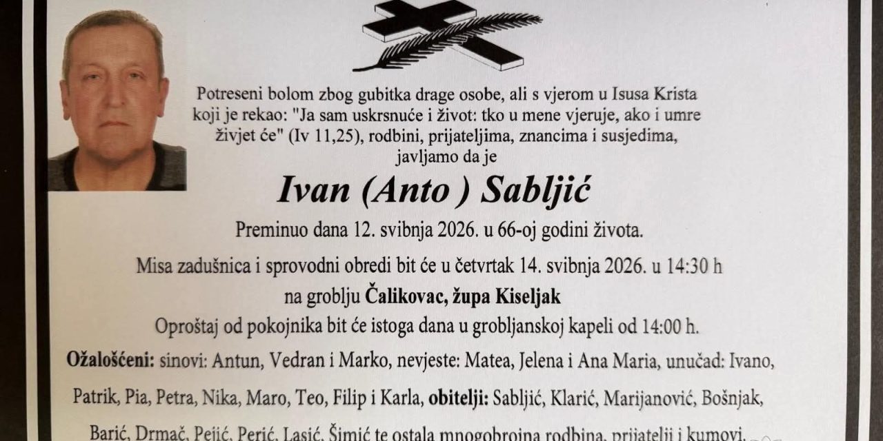 Preminuo je Ivan Sabljić