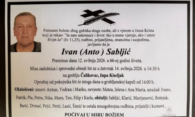 Preminuo je Ivan Sabljić