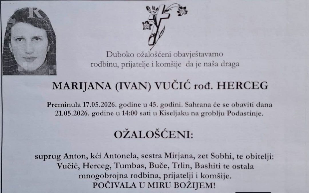 Preminula je Marijana Vučić, rođ Herceg
