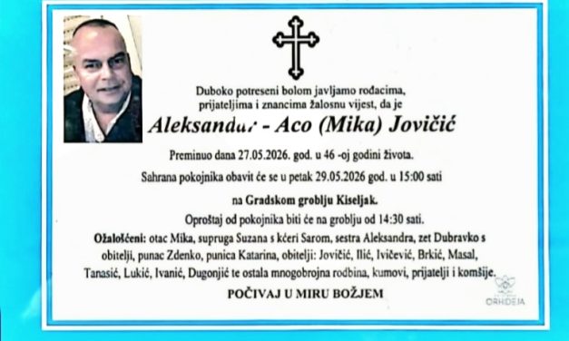 Preminuo je Aleksandar – Aco Jovičić