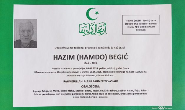 Preminuo je Hazim Begić