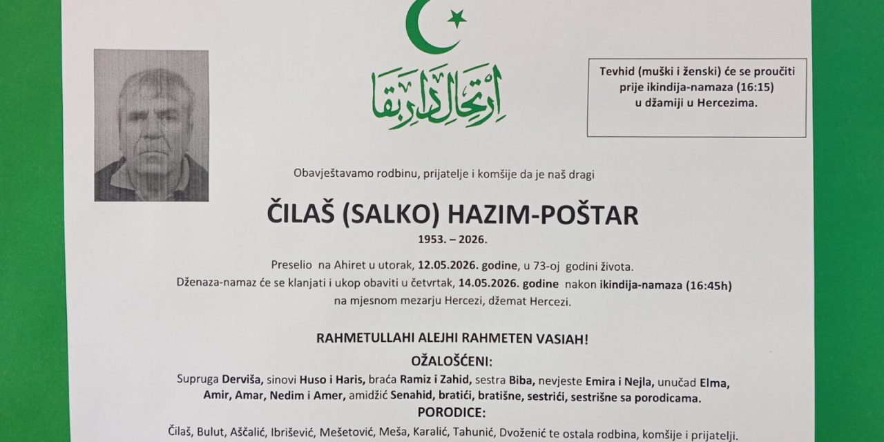 Preminuo je Čilaš Hazim – Poštar