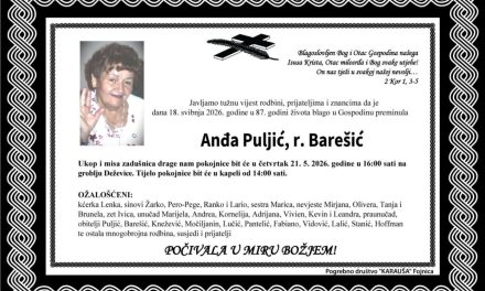 Preminula je Anđa Puljić, rođ. Barešić