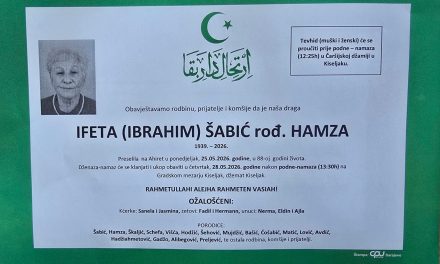 Preminula je Ifeta Šabić, rođ. Hamza