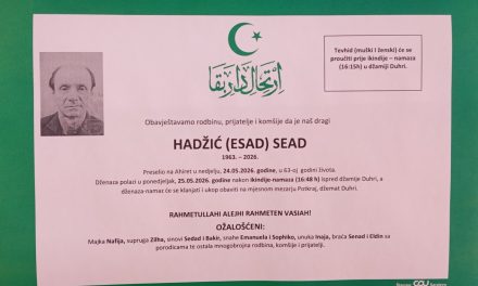 Preminuo je Sead Hadžić