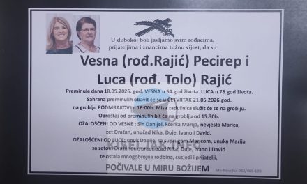 Posljednji ispraćaj tragično preminulih Vesne Pecirep, Luce Rajić i Mire Pecirepa