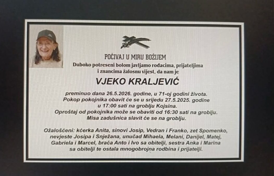 Preminuo je Vjeko Kraljević