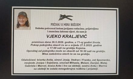 Preminuo je Vjeko Kraljević