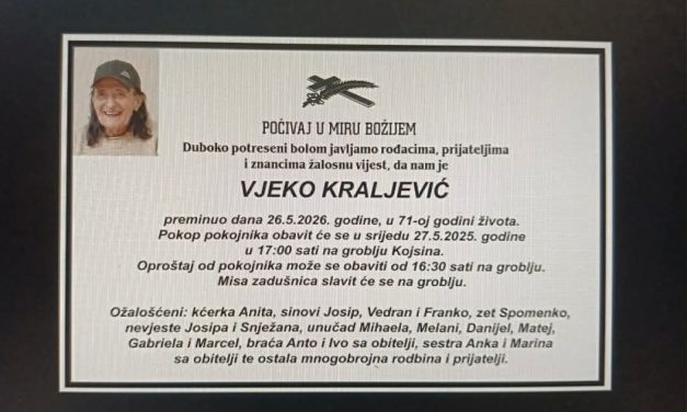 Preminuo je Vjeko Kraljević