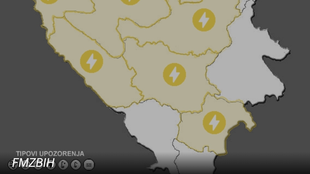 Stiže pogoršanje: U BiH za danas upaljen meteoalarm zbog grmljavinskog nevremena