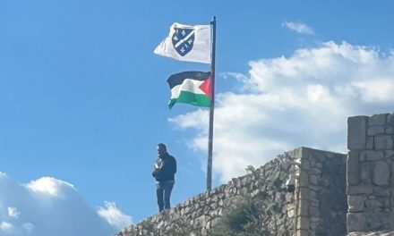 Sramno skrnavljenje Kosačina grada: ljiljani i palestinska zastava