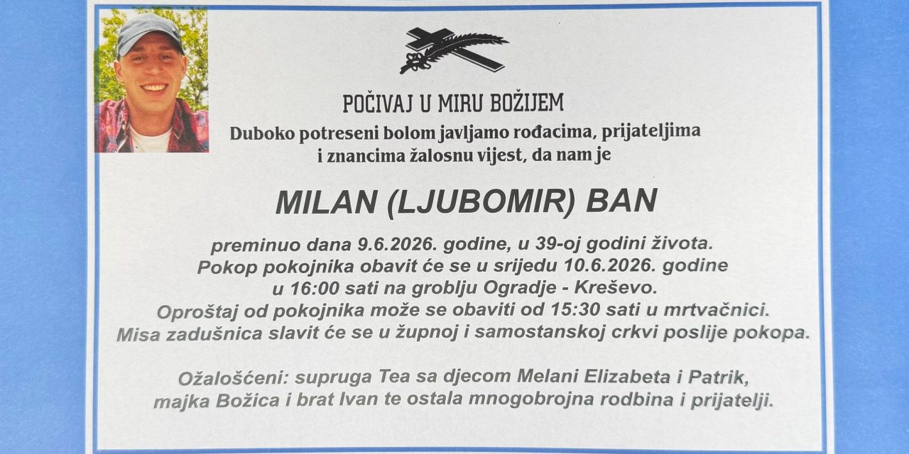 Posljednji ispraćaj Milana Bana bit će u srijedu u Kreševu